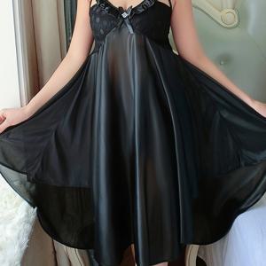 TEMU 여성용 새로운 여름 파자마, 얇고 섹시한 아이스 나이트가운으로, 루즈핏으로 집에서 편안하게 입기 좋습니다.|민소매원피스|여름잠옷