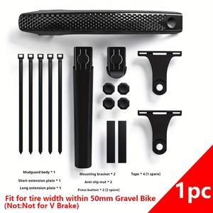 TEMU ENLEE 퀵 릴리스 전/후방 휠 펜더 - 헤비듀티 PC/나일론 올웨더 자전거 펜더, 도구 없이 설치/제거 가능, 700x32-50mm 그레이블/로드 바이크 타이어 호환, 디스크 호환 (V- 불가) - 사이클로크로스, 출퇴근, 투어링에 이상적인 가볍고 내구성 있는 휠 펜더