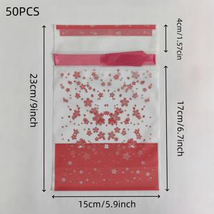 TEMU 50개 벚꽃 드로스트링 선물 가방 - 크리스마스, 할로윈, 결혼식, 파티, 졸업식 및 일본 벚꽃 축제에 완벽한 선택