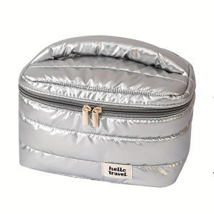 TEMU 대용량 휴대용 다기능 여성용 메이크업 가방, 손잡이가 있는 여행용 화장품 정리함