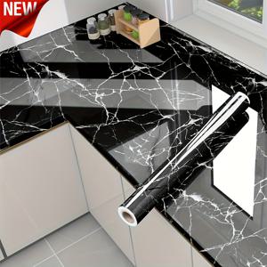 TEMU 가구 리폼용 자체 접착 PVC 스티커 롤, 두께 0.12mm, 스크래치 및 고온에 강함, 외관이 좋지 않은 벽 및 균열을 덮는 데 이상적, 실내 주방 카운터, 싱크대 및 책상 변환에 적합.