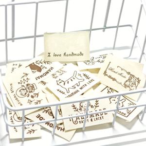 TEMU 30개 재봉 태그, 수제 의류용 패브릭 라벨, 다양한 디자인, 손으로 제작된 의류를 위한 세탁 가능한 접이식 라벨 (랜덤 발송).