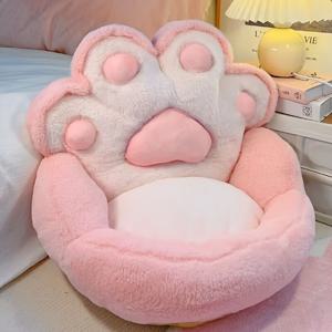 TEMU 크라운 캣 파우 플로어 쿠션, 부드러운 폴리에스터, 중간 단단함, 게이밍 의자, 독서 베개, 휴식용 라운징에 이상적 | 플러시 커버 | 텍스처|쿠션커버