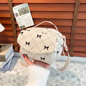 TEMU 여성용 경량 코듀로이 숄더백 - 스타일리시 브라운 블랙 스타, 캐주얼 외출 및 출퇴근용 재사용 가능한 크로스바디, 캐주얼 데이팩 | 별 무늬 가방 | 지퍼 클로저 가방, 소형 크로스바디 백