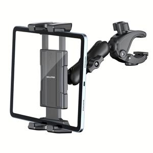 TEMU OHLPRO 태블릿 마이크 스탠드 홀더, 아이패드 트레드밀 핸들바 클램프, 스핀 바이크 마이크 장착, Peloton 유모차 자전거용, 5-13인치 아이패드 Pro 12.9 Air Mini iPhone Fire HD 10 호환