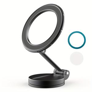 TEMU 360° 회전 가능 & 1080° 접이식 차량용 휴대폰 거치대 - 초강력 자석 및 나노 접착 베이스, 대시보드 호환성