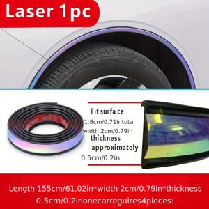 TEMU 새롭게 업그레이드된 PVC 실버/레이저/카본 파이버 소재 장식 보호 장치 스트립 키트 자동차 휠 눈썹 보호기 립 휠 아치 펜더 장식 스크래치 방지