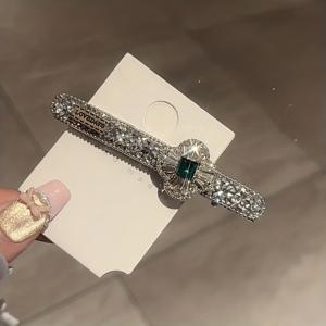 TEMU 반짝이는 라인스톤 플로럴 헤어 클립 - 여성용 글리터링 플라워 헤어핀, 반짝이는 헤어 액세서리