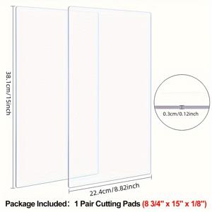 TEMU BSP & BS 스위치 플러스 다이 커팅 기계 다이 커팅 엠보싱 기계와 호환되는 투명 폴리카보네이트 플라스틱 커팅 패드 1쌍