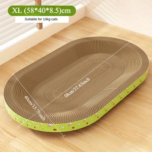 TEMU 튼튼한 골판지 고양이 스크래처 라운지 - 고급, 이중 목적 발톱 관리 및 놀이 매트, 고양이 침대, 스크래치 패드, 탈모 방지