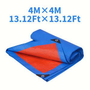 TEMU VANDHAM 1개 헤비듀티 타프, 찢김 및 퇴색 방지, UV 차단 야외용 타프, 강화된 고리 포함, 지붕, 캠핑, 마당, 수영장, 보트용, 블루 & 오렌지