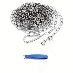 TEMU 야외용 강력한 개 체인, 대형견을 위한 철제 견고한 묶음 체인 리드, 야외 정원 캠핑용 씹기 방지 개 목줄 체인, 길이 228cm(89.8인치)