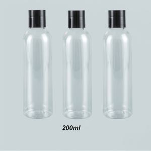 TEMU 100ML/150ML/200ML (3.34OZ, 5.07OZ, 6.68OZ 옵션) 플라스틱 리필 가능 용기 3개 세트, 투명, 검정색 플립 캡, 무취, 샴푸, 로션 등에 적합
