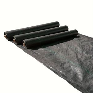 TEMU 작물 잎사귀 성장 방지, 과일 나무 주변 및 정원 조경에 덮는 데 적합한 튼튼한 검은색 플라스틱 원단 1롤. 습기 보존 및 노화 방지 기능으로 잡초 관리 도구 역할.