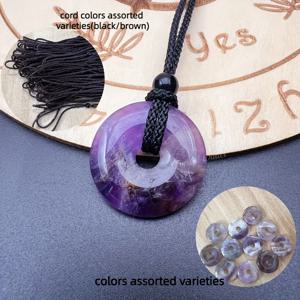 TEMU 천연 원형 반지 도넛 목걸이, 트렌디한 아이템, 유니크한 액세서리, 천연 로 제작.