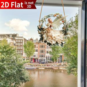 TEMU 스타일 아크릴 요정 창문 장식 - 꽃과 나비 디자인의 2D 평면 유리 효과 선캐처, 전기 불필요한 크리스마스 추수감사절 결혼식 홈 데코 선물, 엄마 할머니를 위한 홈 데코, 휴일 장식, 러스틱 미학, 빛 반사 장식