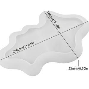 TEMU 레진 캐스팅 몰드 1개 물결 무늬 불규칙 트레이 플레이트 실리콘 몰드, 레진/석고/콘크리트 주조용, DIY 홈 데코/보관함/비누 제작에 적합, 내구성 강한 공예 실리콘 몰드 (탈형 쉬움)