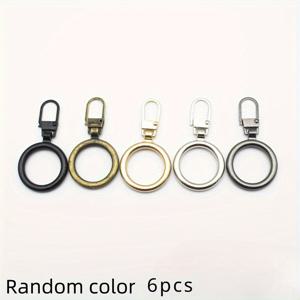 TEMU 6개 탈부착 가능 지퍼 풀 세트, 핸드백 및 다운 재킷 수선용 원형 참, 재봉 프로젝트에 적합, 의류, 가방 및 신발용 다용도 금속 지퍼 헤드 (다양한 색상)