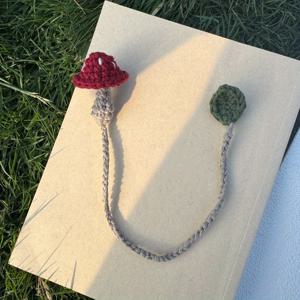 TEMU 1개/4개 버섯 책갈피, 수제 코바늘 뜨개질 - 귀여운 잎사귀 꼬리 디자인, 독서 애호가를 위한 완벽한 선물, 여성 선물용 책 애호가 선물, 독서 액세서리 (버섯 책갈피)