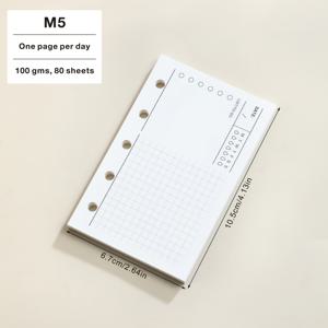 TEMU M5 루즈리프 종이 교체 페이지, 블랭크, 라인, 격자, 플래너, 주간 플래너, 월간 플래너, 월간 체크인, 다양한 스타일의 일일 페이지로 제공됩니다.