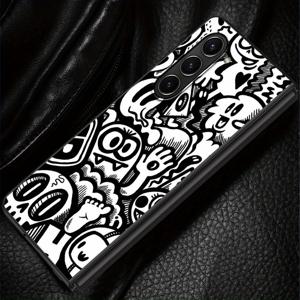 TEMU 삼성 갤럭시 폴드 시리즈용 스타일리시 블랙 폰 케이스, 폴드4, Z 폴드 7, 6, 5, 4, 3 모델 포함