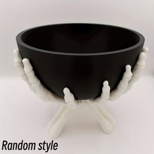 TEMU 스켈레톤 핸드 보울 랙 - 고딕 할로윈 디스플레이 스탠드 (사탕, 장식품 또는 소품용) - 독립기념일, 노동절, 할로윈, 추수감사절, 크리스마스에 적합한 분리형 보울 (10가지 시나리오용, 비식품 접촉)