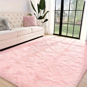 TEMU 1개, 북유럽 스타일 단색 롱 플러시 카펫, 푹신하고 따뜻한 홈 러그, 모던 소프트 플러시 매트 원단으로 편안한 분위기를 간편하게 연출, 접이식으로 보관 가능, 거실, 침실 및 서재에 적합