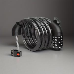 TEMU 튼튼한 자전거 5자리 번호 조합 자물쇠 (잠금 홀더 포함) | 휴대용 방범 강철 케이블 자물쇠 | PVC 커버 포함 | 110cm 길이, 11mm 두께 강화 자물쇠 본체 | 산악자전거/전기자전거/로드바이크/접이식 자전거 호환 | 안전하고 내구성 있는 자전거 자물쇠 | 자전거 액세서리