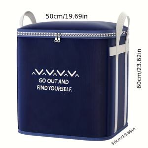 TEMU 2개 세트 180L 초대형 클래식 네이비 블루 패브릭 보관 가방 - 두꺼운 안감, 더블 지퍼 디자인, 뚜껑 포함, 쌓기 가능하고 휴대용 손잡이, 이사, 여행 및 가정 정리에 이상적 - 옷, 담요, 침대 밑 보관, 학생, 이사 및 여행에 필수적인 계절별 보관용