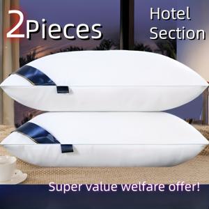 TEMU 1개/2개 별 품질 베개 | 깊은 수면 목 지지, 사계절 고밀도 코어, 방진 폴리에스터 커버, 세탁기 사용 가능