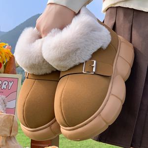 TEMU 여성용 두꺼운 밑창 겨울 슬리퍼 - 슬립온 하이탑 추운 날씨용 부츠, 미끄럼 방지 EVA 밑창, 부드러운 실내/외용 하우스슈즈, 집, 사무실, 여행용 포근한 안감 따뜻한 슬리퍼 - 여성을 위한 이상적인 선물, 세척이 쉬움, 플러시 안감, 내구성 있는 구조, 따뜻한 슬리퍼, 홈 컴포트|사무실슬리퍼