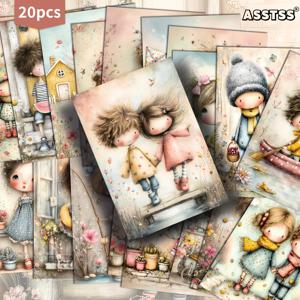 TEMU 20팩 ASSTSS 레트로 데이 핀업 카드 - 빈티지 일러스트, 클래식 잡지 저널 페이퍼, 수집용 스크랩북 아트, 4x6 인치 크래프팅 시트 ( 레트로 아트)