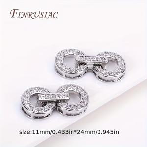 TEMU 주얼리 제작용 라운드 클라스프, 브라스 인레이 목걸이 커넥터 DIY 액세서리