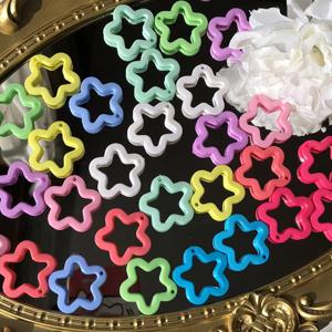 TEMU 60개 컬러풀 아크릴 별 비즈 - DIY 주얼리, 열쇠고리, 폰 케이스, 스크랩북 & 공예 장식용 다양한 파스텔 & 생동감 있는 색상, 주얼리 만들기용 참