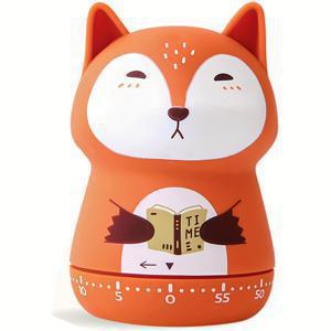 TEMU 귀여운 동물 디자인의 60분 자동 종료식 기계식 주방 타이머. 교실, 가정, 학습 및 요리에 적합.