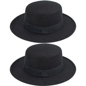 TEMU 남녀공용 클래식 페도라 플랫탑 모자 2개 세트