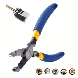 TEMU 헤비듀티 멀티펑션 스크류 이터렉터 플라이어 - 4-in-1 수동 공구, 미끄럼방지 PVC 핸들 & 날카로운 이빨로 벗겨짐/부러짐/녹슨 나사&너트/볼트 제거용 - 크롬바나듐강재 6인치 포켓형 (Φ3-12mm, M1.6-M4) DIY·홈 수리에 적합한 내구성 있는 금속 소재