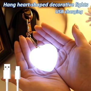 TEMU 지갑 야광 하트 조명 - 전원 자동 모션 센서 지갑 조명, 휴대용 터치 감지 핸드백 야간 조명 (여성, 어머니, 침실 및 야간 조명용)