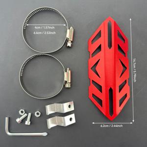 TEMU 액세서리 튜닝 전면 쇼크 어보버 장식, 내열 배기 파이프, 범용 전면 포크 커버 쇼크 어보버 커버, 열 차단막, 설치 렌치 포함, 7가지 색상: 레드, 블랙, 그린