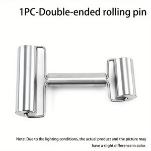 TEMU 스테인리스 스틸 롤링핀, 양면 다기능 (손잡이 포함), 피자, 파이, 쿠키, 만두, 면류 등에 적합; 주방용품 및 도구, RV 주방 액세서리.