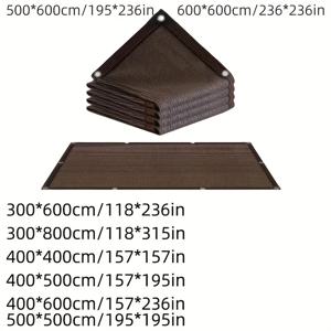 TEMU 갈색 고밀도 폴리에틸렌 차광망 (구리 버클 포함), 온실 및 정원용 차양망, 가제보, 마당, 정원 차양용