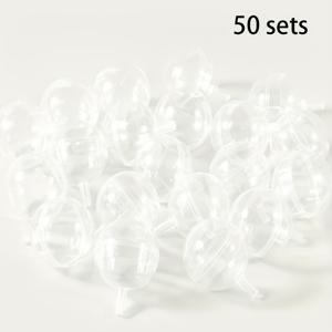 TEMU 50개 초콜릿 컵 홀더 (뚜껑 50개 포함) - 투명 아크릴 볼 장식, 꽃꽂이, 웨딩 & 선물 상자, 고급 파티 답례품, 내구성 좋은 플라스틱, 결혼식, 생일 및 특별한 날에 완벽, 웨딩 장식