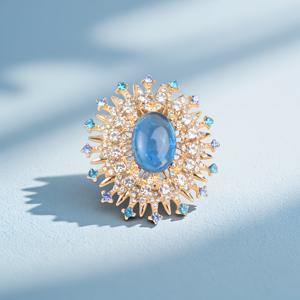 TEMU 아름답고 빛나는 모양 브로치입니다. 우아한 행사, 공식적인 행사, 고급스러운 모임에 완벽합니다. 드레스, 주얼리, 클러치 핸드백과 잘 어울립니다. 브로치는 파란색이 장식된 놀라운 디자인을 특징으로 합니다.