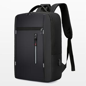 TEMU 남성용 프로페셔널 랩탑 백팩 - 15.6인치 노트북 수납공간, 내구성 있는 지퍼 클로저, 조절 가능한 어깨끈 - 출퇴근 및 사무실용 경량 업무 백팩, 회의용 - 전문가에게 이상적인 선물 (블랙), 폴리에스터 소재