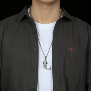 TEMU 남성용 빈티지 행운의 잉어 펜던트 목걸이, 신중국 스타일 디자인