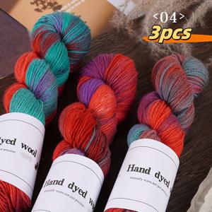 TEMU 3개 세트 핸드다이 셰틀랜드 울 같은 실 - 90% 울 같은 섬유 (10% 나일론) 부드러운 멀티컬러 그라데이션 스킨 뜨개질 & 크로셰용 - /베이지/핑크/틸/멀티컬러 DIY 스웨터, 담요, 모자, 스카프 - 염색 공예 실