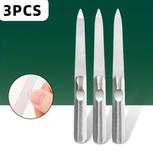 TEMU NRCS 양면 스테인리스 스틸 네일 파일 3개 세트, 네일 블록 버퍼 스트립 폴리싱 스트립 네일 파일, 네일 매니큐어 도구, 전문가용 네일 케어 도구, 완벽한 매니큐어 및 페디큐어 제작, 헤어 살롱, 가정 및 여행에 적합, 여성 및 남성|네일스티커