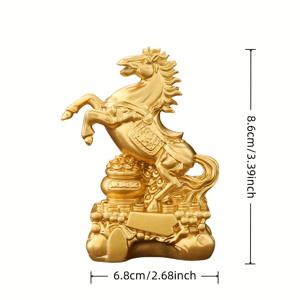 TEMU 황금 말 조각상 - 레진 소재 실내/외 장식, 정교한 디자인으로 집, 사무실 & 연말 연시 전시에 적합, 전원 불필요, 크리스마스에 최고, 추수감사절에 완벽