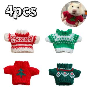 TEMU 4개 세트 미니 햄스터 따뜻한 옷 귀여운 애완동물 의류 햄스터/쥐/모래쥐용 귀여운 애완동물 사진 촬영 크리스마스 장식용 애완동물 의류 전용