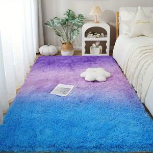 TEMU 부드럽고 폭신한 그라데이션 러그, 거실, 침실, 서재, 드레스룸에 적합한 플러시 미끄럼 방지 소프트 침대 옆 러그 및 복도 러그